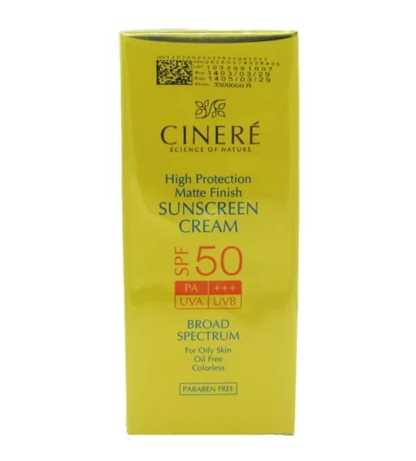 ضد‌ آفتاب بی رنگ مناسب پوست‌ چرب SPF50 سینره 50 میلی لیتر - Image 2