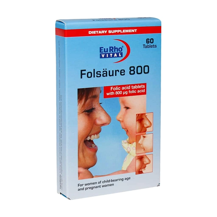 کپسول فولیک اسید 800 یوروویتال 60 عدد